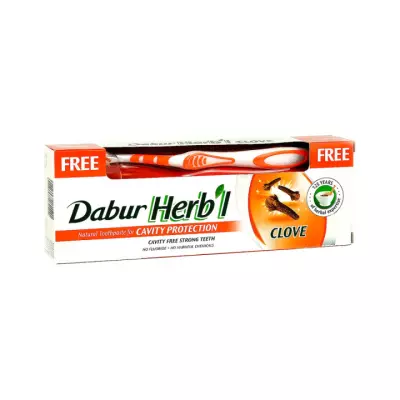 Dabur Herb'l Гвоздика зубная паста 150 г 1 шт + зубная щетка 1 шт