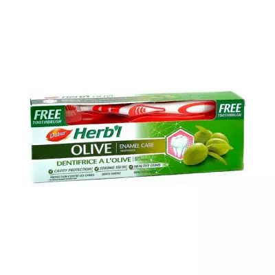 Dabur Herb'l Олива зубная паста 150 г 1 шт + зубная щетка 1 шт