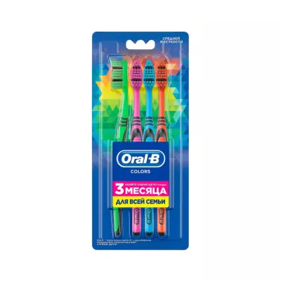 Oral-B Colors зубная щетка средней жесткости 4 шт
