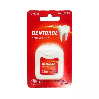 Dentorol клубника зубная нить 65 м 1 шт