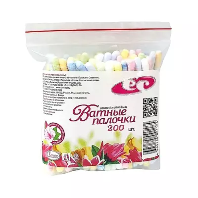 Палочки ватные ассорти 200 шт Емельянъ Савостинъ