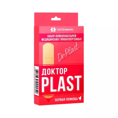 Доктор PLAST Первая помощь набор лейкопластырей медицинских 24 шт Галтеяфарм