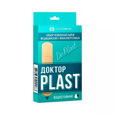 Доктор PLAST Водостойкий набор лейкопластырей медицинских 24 шт Галтеяфарм