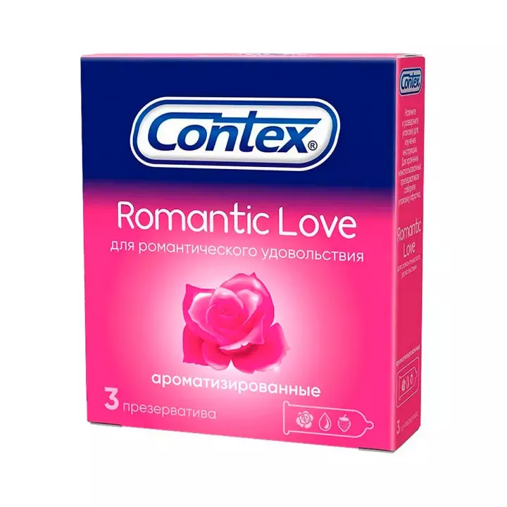 Contex Romantic Love презервативы из натурального латекса ароматизированные 3 шт