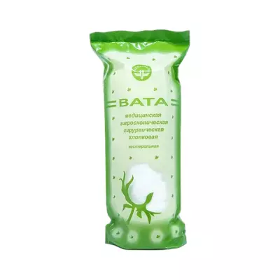 Вата медицинская гигроскопическая хирургическая нестерильная 200 г рулон 1 шт Медватфарм