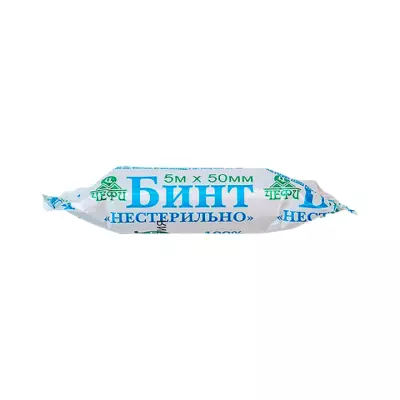 Бинт медицинский марлевый нестерильный 5х500 см 1 шт Чефи