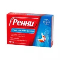 Ренни ментол 680 мг+80 мг таблетки жевательные 24 шт
