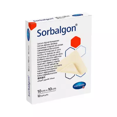 Sorbalgon повязка из волокон кальция-альгината стерильная 10x10 см 10 шт Hartmann