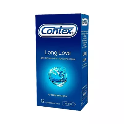 Contex Long Love презервативы из натурального латекса с анестетиком 12 шт