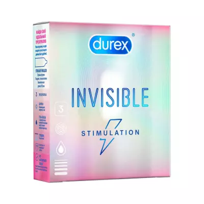 Durex Invisible Stimulation презервативы из натурального латекса ультратонкие со стимулирующей смазкой 3 шт