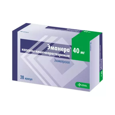 Эманера 40 мг капсулы кишечнорастворимые 28 шт