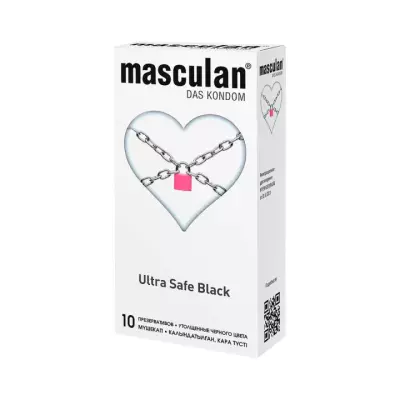 Masculan Ultra Safe Black презервативы из натурального латекса утолщенные черного цвета 10 шт