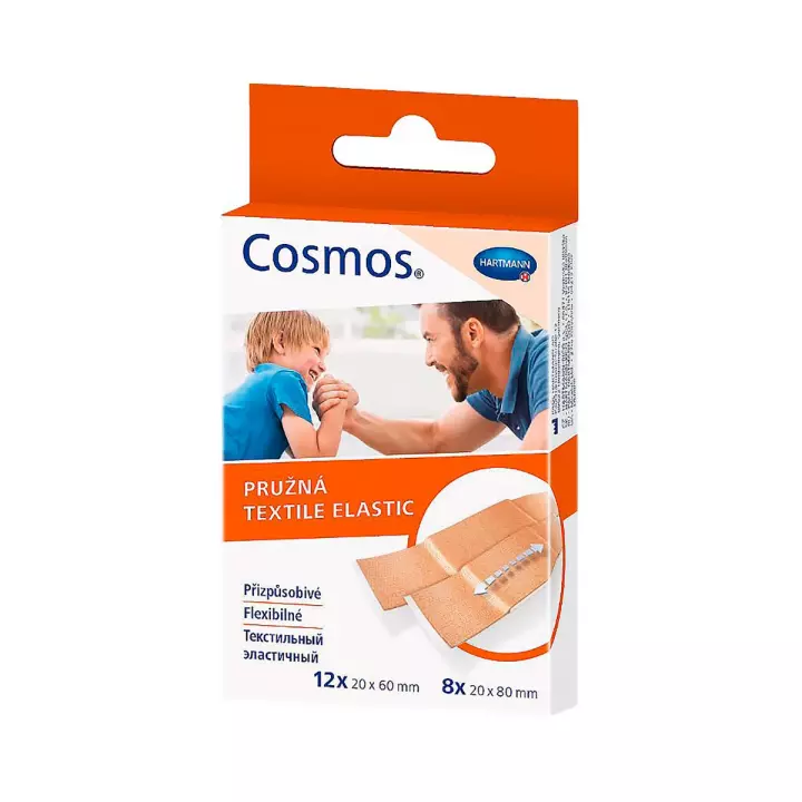 Cosmos Textile Elastic пластырь текстильный эластичный нестерильный ассорти (2 размера) 20 шт Hartmann