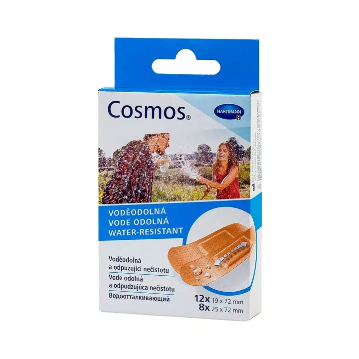Cosmos Water-resistant пластырь водоотталкивающий нестерильный ассорти (2 размера) 20 шт Hartmann