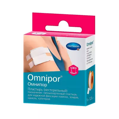 Omnipor пластырь на основе из нетканого материала на катушке нестерильный 1,25х500 см 1 шт Hartmann