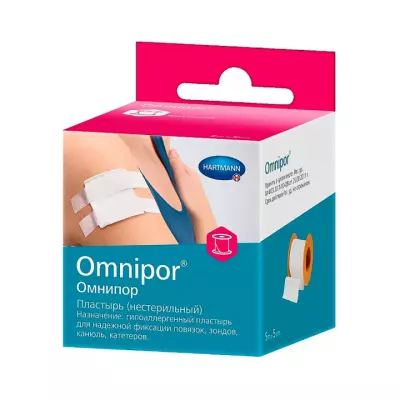 Omnipor пластырь на основе из нетканого материала на катушке нестерильный 5х500 см 1 шт Hartmann