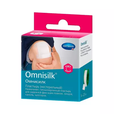 Omnisilk пластырь на основе из синтетического шелка на катушке нестерильный 2,5х500 см 1 шт Hartmann