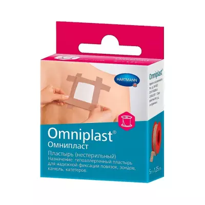 Omniplast пластырь на тканевой основе на катушке нестерильный 1,25х500 см 1 шт Hartmann