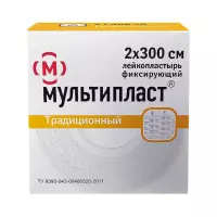 Мультипласт лейкопластырь фиксирующий нестерильный 2х300 см 1 шт Новосибхимфарм