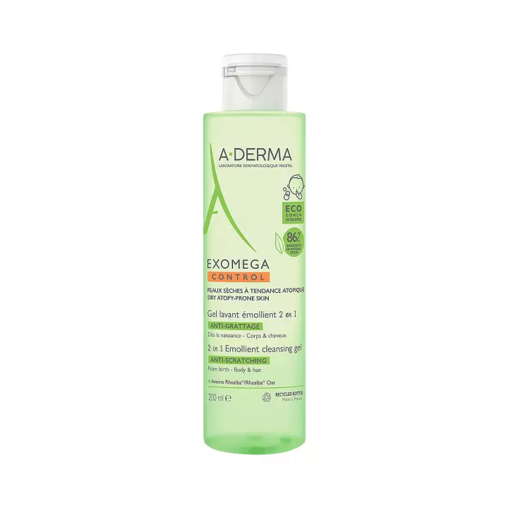 A-Derma Exomega Control очищающий гель 2 в 1 для тела и волос 200 мл 1 шт