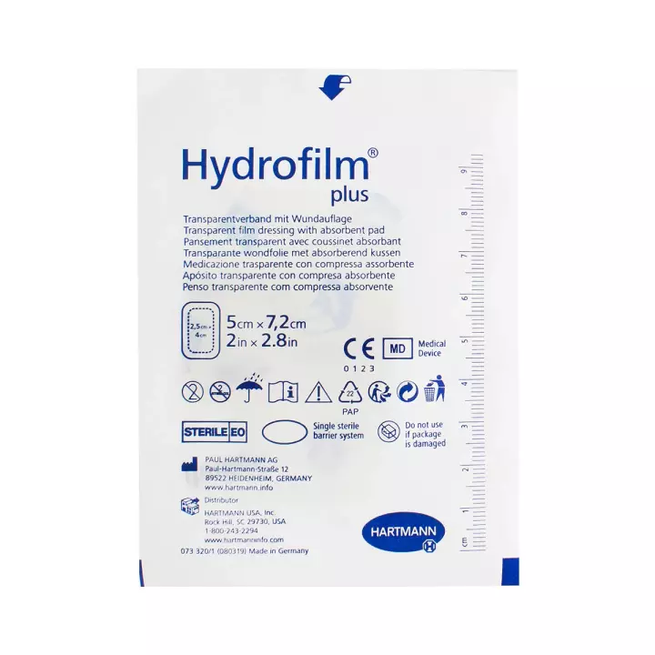 Hydrofilm plus повязка пластырного типа стерильная 5х7,2 см 1 шт Hartmann