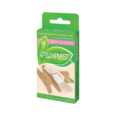 Luxplast лейкопластырь для пальцев на нетканой основе 16 шт
