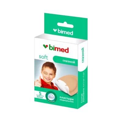 Бимед Soft глазной пластырь пористый цвета кожи на нетканой основе с эффектом эластичности 6х5см 5 шт
