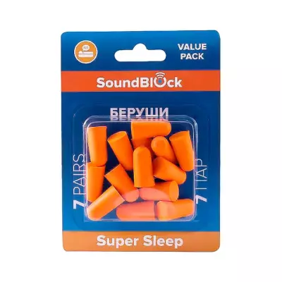 SoundBlock Super Sleep беруши полипропиленовые 37 дБ 14 шт