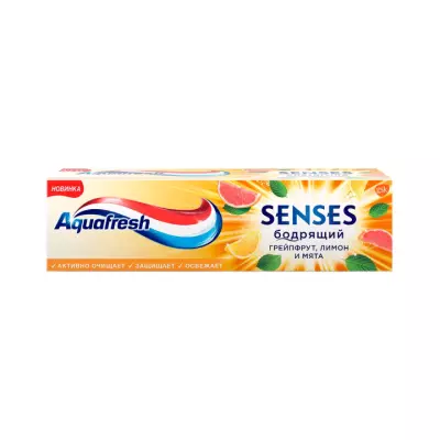 Aquafresh Senses Бодрящий грейпфрут зубная паста 75 мл туба 1 шт