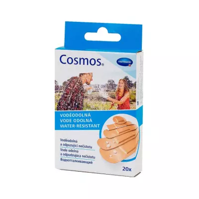 Cosmos Water-resistant пластырь водоотталкивающий нестерильный ассорти (5 размеров) 20 шт Hartmann