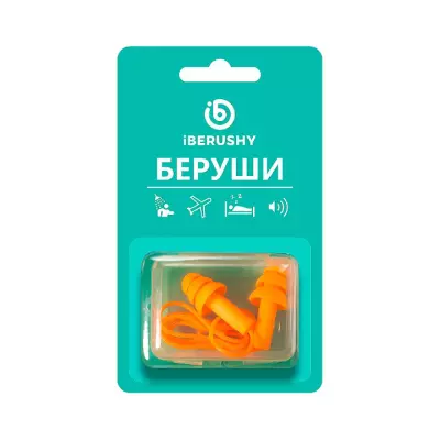 Беруши СТС-215 силиконовые 28 дБ 2 шт + шнурок iBerushy