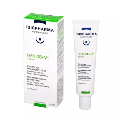 IsisPharma Teen Derm a-PURE гель-крем для интенсивного ухода за проблемной кожей с высокой степенью выраженности 30 мл 1 шт