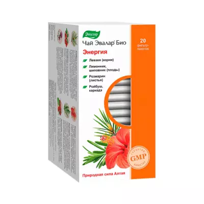 Чай Эвалар БИО Энергия сырье растительное 1,5 г фильтр-пакет 20 шт