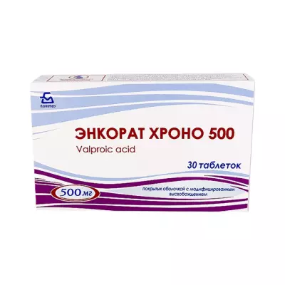 Энкорат Хроно 500 мг таблетки с модифицированным высвобождением 30 шт