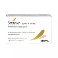 Зоэли 2,5 мг+1,5 мг таблетки покрытые пленочной оболочкой 28 шт