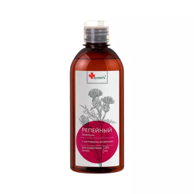 Репейный шампунь с комплексом витаминов для укрепления волос 250 мл 1 шт Apotek's