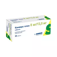 Канверс Плюс 8 мг+12,5 мг таблетки 30 шт