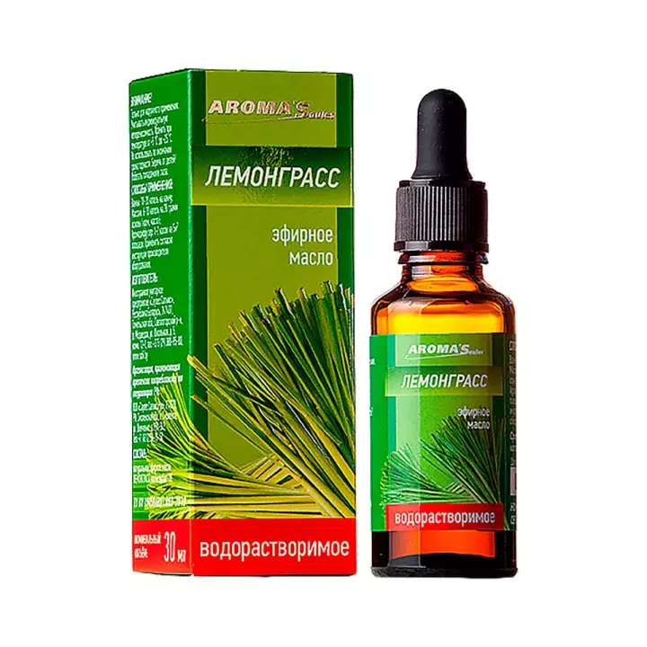 Масло эфирное водорастворимое Лемонграсс 30 мл 1 шт AROMA'Saules