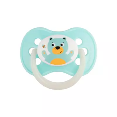 Canpol Babies Animals соска-пустышка латексная круглая со светящимся колечком 6-18 месяцев ассорти 1 шт