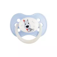 Canpol Babies Animals соска-пустышка латексная круглая со светящимся колечком 6-18 месяцев ассорти 1 шт