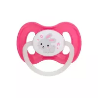 Canpol Babies Bunny & Company соска-пустышка латексная круглая со светящимся колечком 6-18 месяцев розовая 1 шт