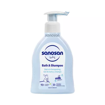 Sanosan Baby Bath & Shampoo средство для купания и шампунь с молочным протеином 200 мл 1 шт