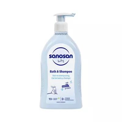 Sanosan Baby Bath & Shampoo средство для купания и шампунь с молочным протеином 500 мл 1 шт