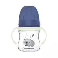 Canpol Вabies Sleepy Koala бутылочка для кормления антиколиковая со светящимися ручками от 0 месяцев 120 мл голубая 1 шт