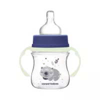 Canpol Вabies Sleepy Koala бутылочка для кормления антиколиковая со светящимися ручками от 0 месяцев 120 мл голубая 1 шт