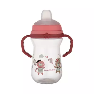 Canpol Babies Bonjour Paris поильник обучающий с силиконовым носиком от 6 месяцев 250 мл розовый 1 шт