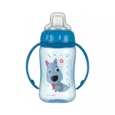 Canpol Babies Cute Animals поильник обучающий с силиконовым носиком от 6 месяцев 320 мл голубой 1 шт