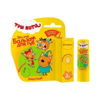 Три кота детский бальзам для губ защитный яблочный 4,2 г 1 шт