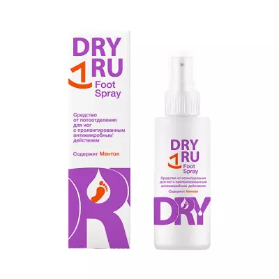 Dry RU Foot Spray спрей от потоотделения для ног с пролонгированным действием 100 мл 1 шт