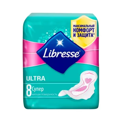 Libresse Ultra Super прокладки женские впитывающие ультратонкие 8 шт